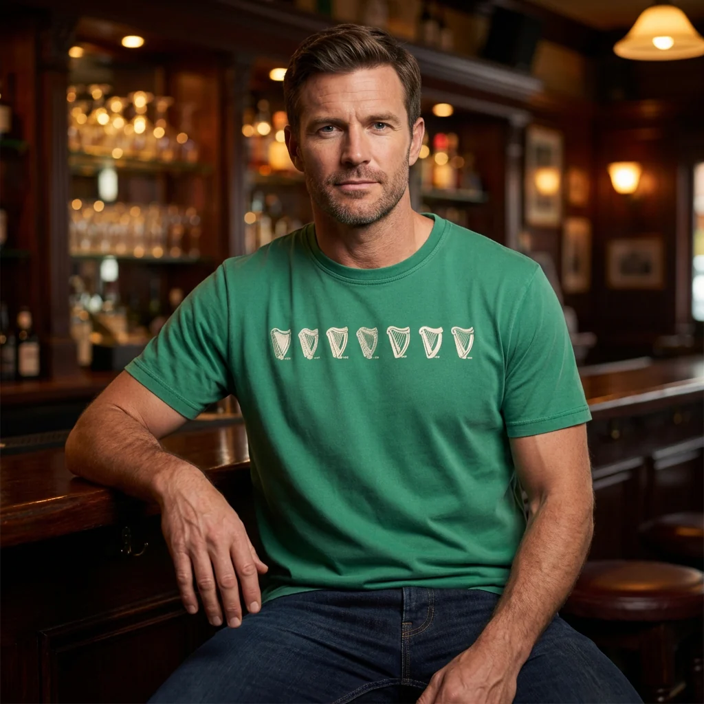 Green Evolution Harp Premium Tee - Image 5