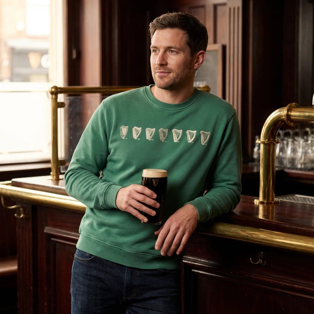 Guinness Evolution Harp Green Sweatshirt - Image 4
