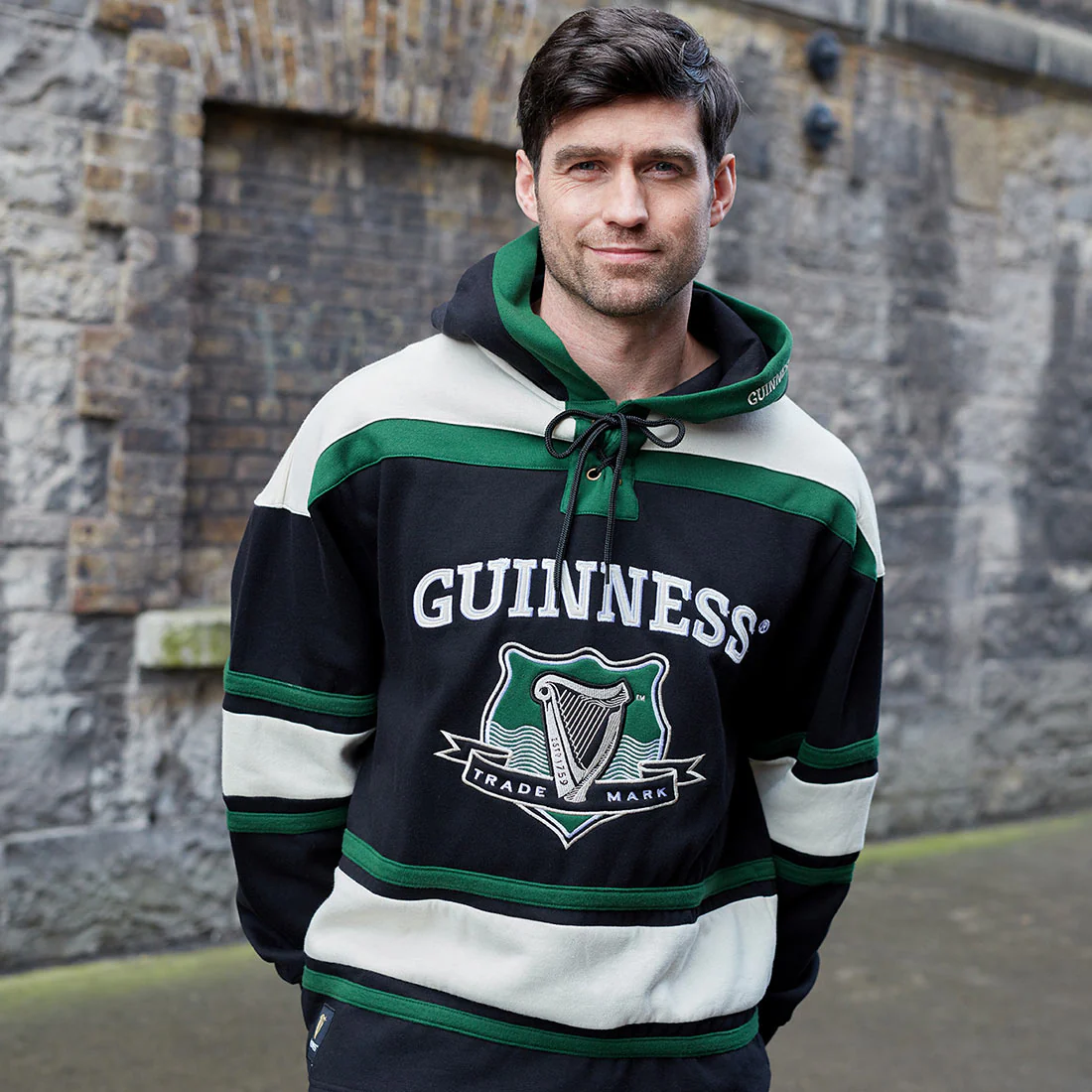 Guinness Green Hockey Style Hooded Sweatshirt - Image 5