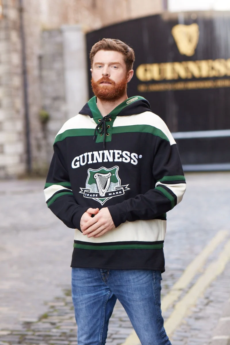 Guinness Green Hockey Style Hooded Sweatshirt - Image 7