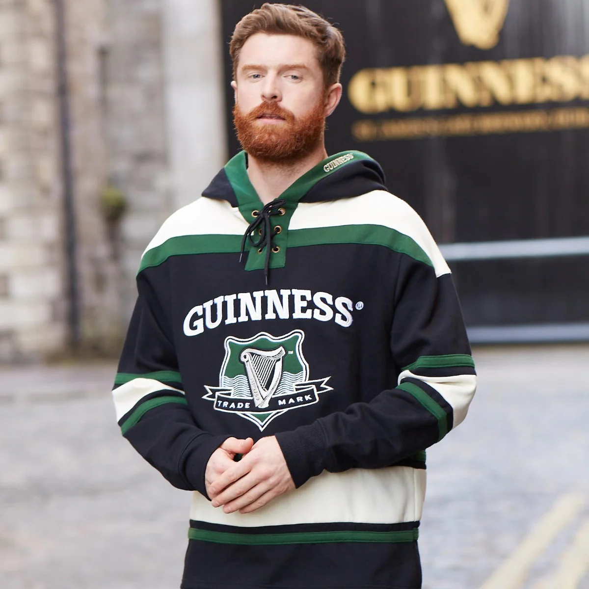 Guinness Green Hockey Style Hooded Sweatshirt - Image 8