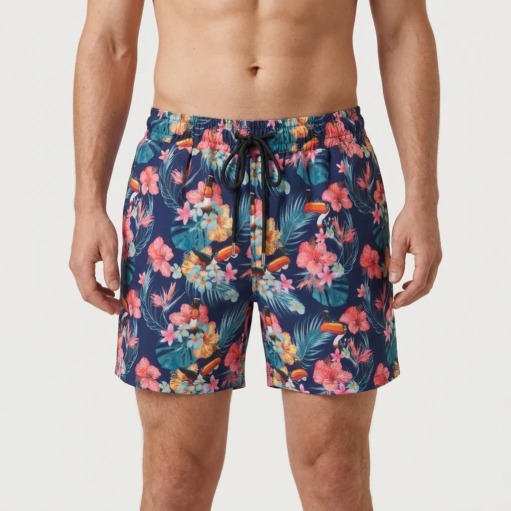 Guinness Toucan Hawaiian Beach Shorts - Image 4