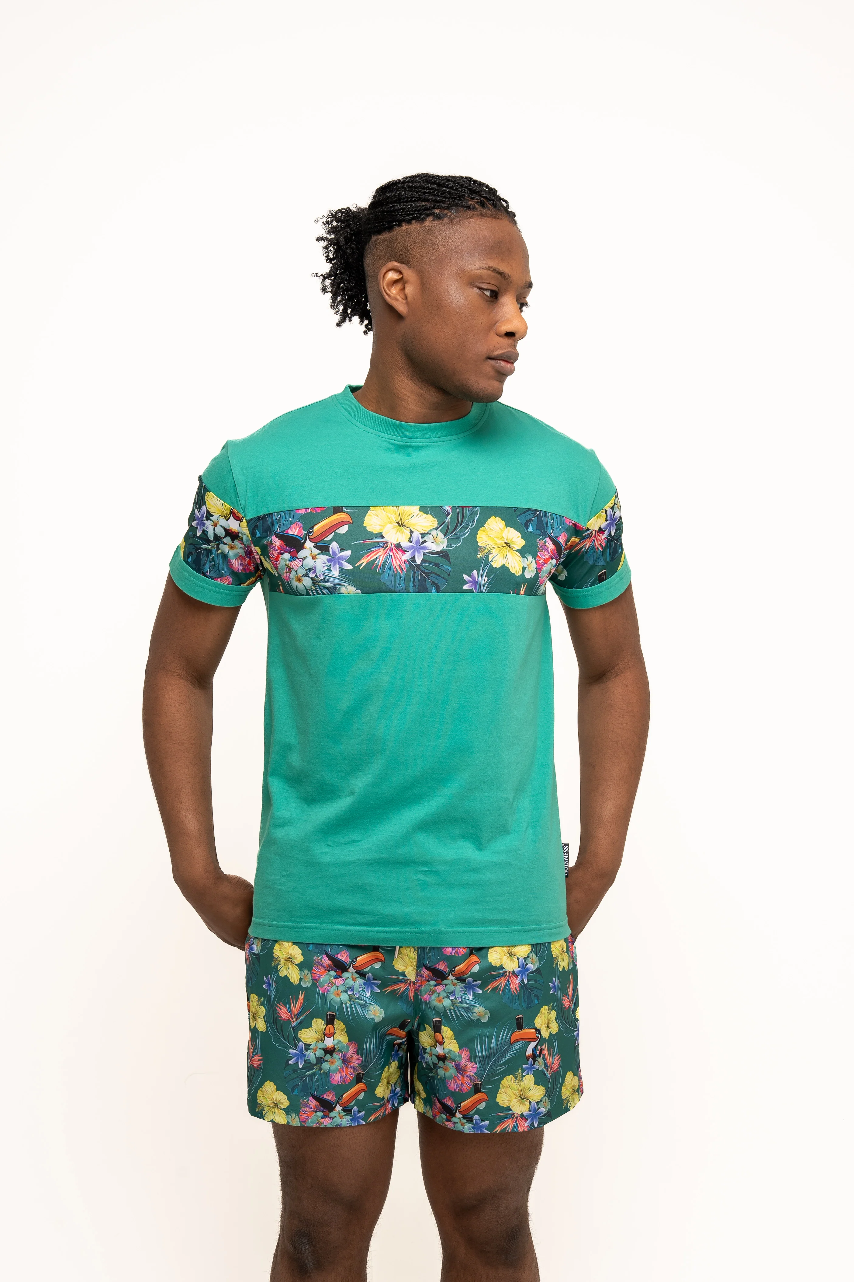 Guinness Toucan Hawaiian Green Beach Shorts - Image 8