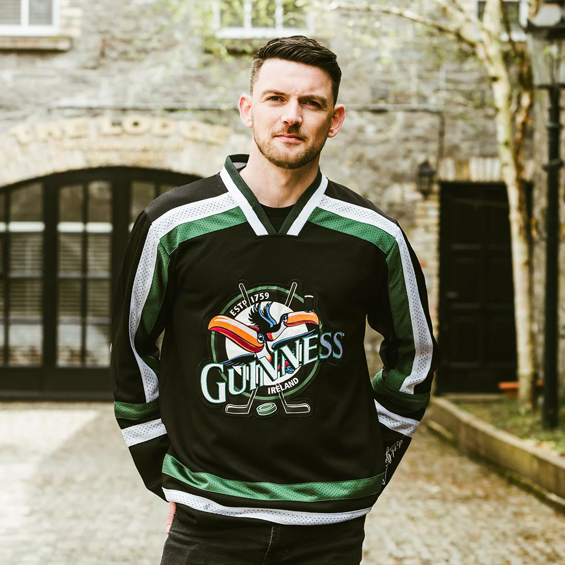Guinness Toucan Hockey Jersey Black and Green - Image 8