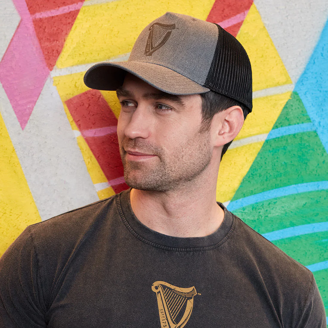 Guinness Trucker Premium Grey with Harp Cap - Image 3
