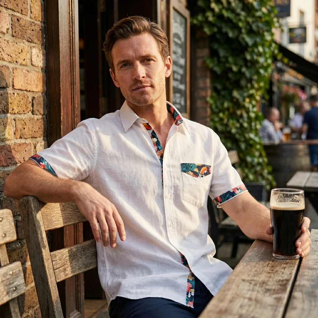 Guinness White Linen Summer Shirt - Image 4