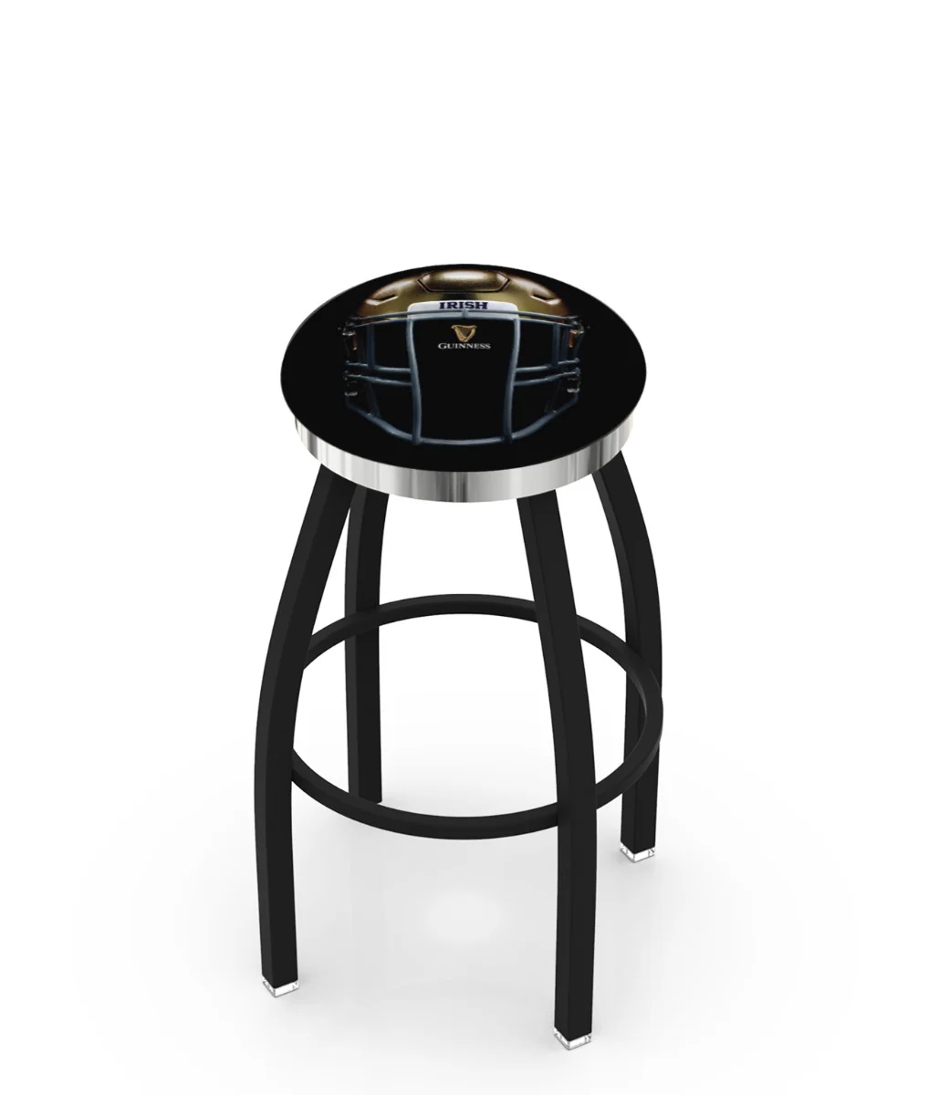 Notre Dame Helmet Swivel Bar Stool with Chrome Trim