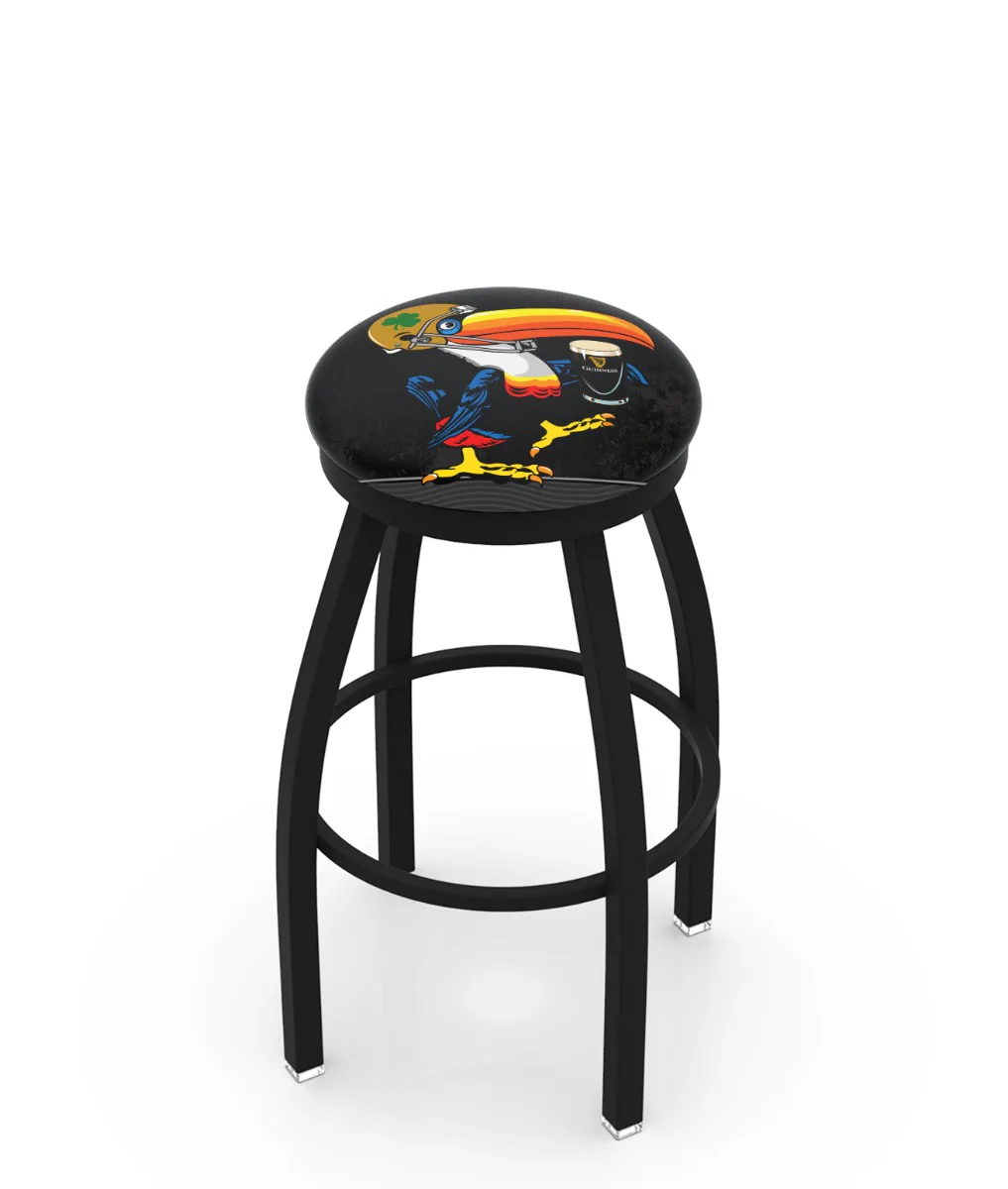Notre Dame Toucan Swivel Black Bar Stool